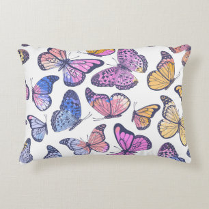 Aquarellbutterfliegen: Pastellfarbenes Vintages Mu Dekokissen