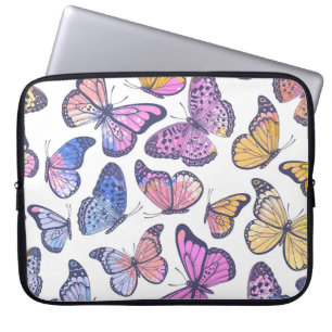 Aquarellbutterfliegen: Pastellfarbenes Vintages Mu Laptopschutzhülle