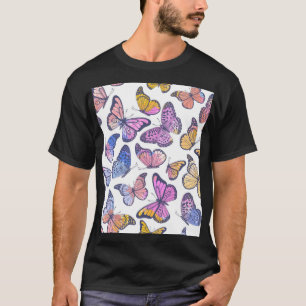 Aquarellbutterfliegen: Pastellfarbenes Vintages Mu T-Shirt