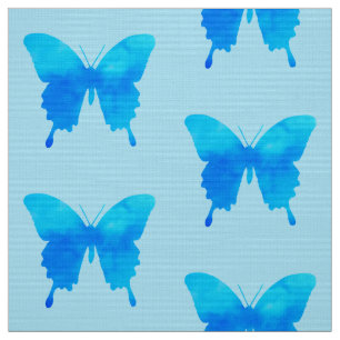 Aquarellbutterfliegen - Schatten von Sky Blue Stoff
