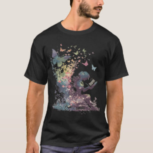 Aquarellbutterfly Fairy Read Book Library Fanta T-Shirt