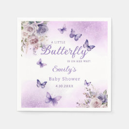 Aquarellbutterfly Floral Girl Babydusche Serviette