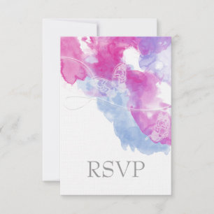 Aquarellbutterfly Himbeere Bliss UAWG RSVP Karte
