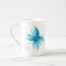 Aquarellbutterfly Knochen China Tasse