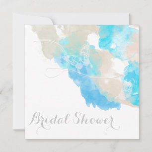 Aquarellbutterfly Ocean Shore Brautparty Einladung