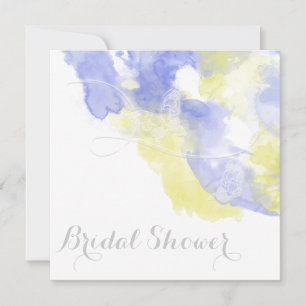 Aquarellbutterfly Periwinkle Lemon Bridal Showe Einladung