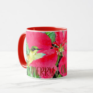 Aquarellbutterfly und Hummingbird Weihnachten Tasse