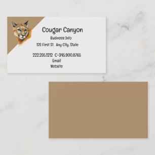 Aquarellcougar mit Animal Tracks Business Card Visitenkarte