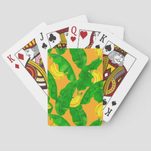 Aquarelldesign mit Bananen und Blättern Spielkarten
