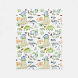 Aquarelldinosaurier für Kinder Fleecedecke
