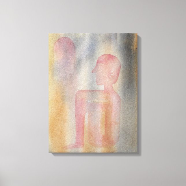 Aquarelldruck der Nacht des Roten Mond Leinwanddruck (Vorderseite)