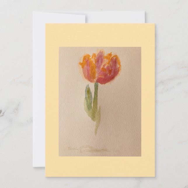 Aquarelldruck Tulpe ! Einladung (Vorderseite)