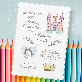 Aquarelldruckerin Unicorn Einladung zum Geburtstag