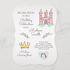 Aquarelldruckerin Unicorn zum Geburtstag Einladung