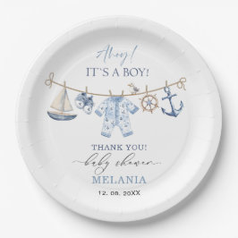 Aquarelldusche ist eine Babydusche Pappteller