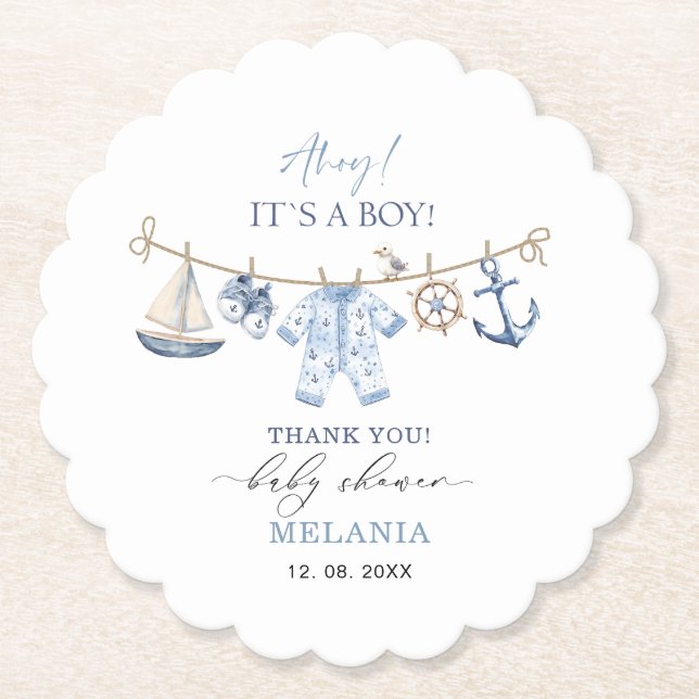 Aquarelldusche ist eine Babydusche Untersetzer (Vorderseite)