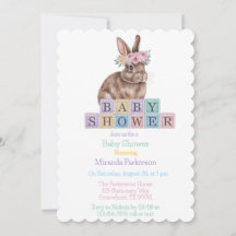 Aquarelldusche mit Blume Crown Babydusche