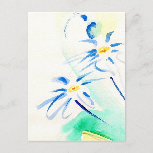 Aquarelle Daisies Postcard Postkarte (Vorderseite)