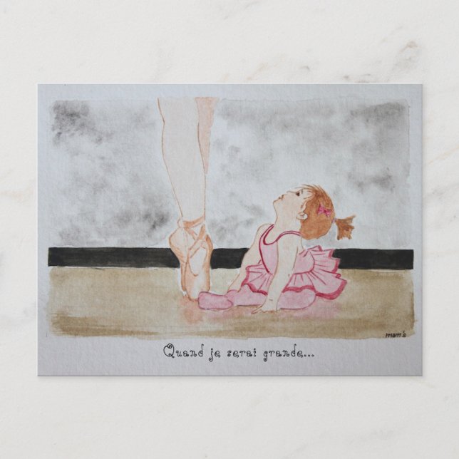Aquarelle danseuse bébé rêve petite filme postkarte (Vorderseite)