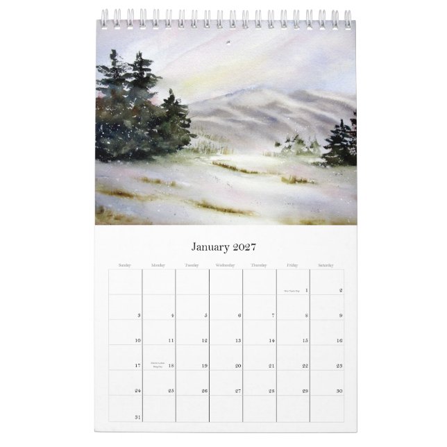 Aquarelle durch Lin Frye 2012 Kalender (Jan 2027)