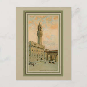 Aquarelle Florenz Palazzo Vecchio Postkarte
