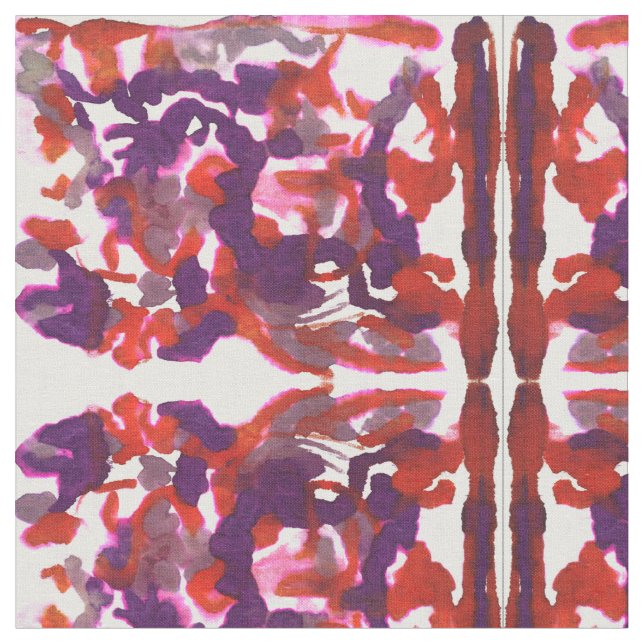 Aquarelle in Rot und Violett Stoff (Nahaufnahme)