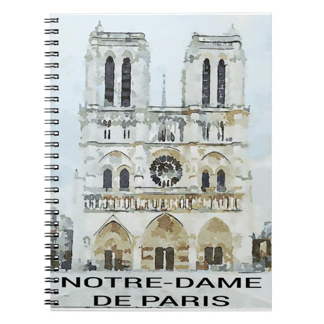 Aquarelle Notre-Dame de Paris Notizblock (Vorderseite)