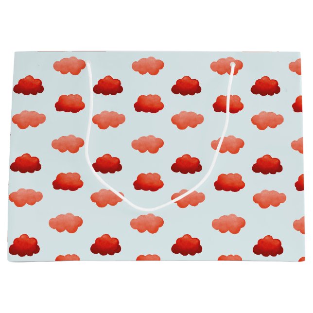 Aquarelle Orangenwolken Große Geschenktüte (Vorderseite)