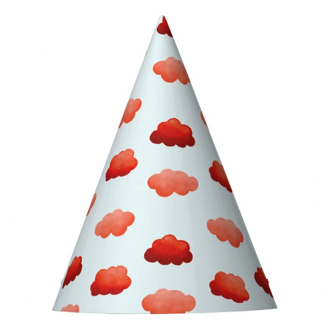 Aquarelle Orangenwolken Partyhütchen (Vorderseite)