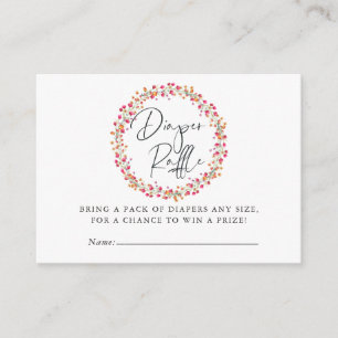 Aquarelle Wild Blume Babydusche Windelwindeln Begleitkarte