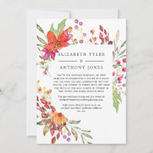 Aquarelle Wild Blume Wedding Reduced Guest List
