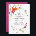Aquarelle Wilde Blume Bat Mitzvah Einladung<br><div class="desc">Farbenfrohe Blume Fledermaus mitzvah Einladung mit eleganter Handschrift Typografie angepasst an Ihre Event-Besonderheiten.</div>