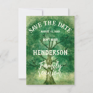 Aquarelleiche Retro Rustic Family Wiedersehen Save The Date