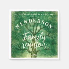 Aquarelleiche Retro Rustic Family Wiedersehen Serviette