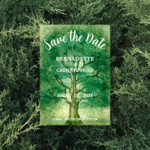 Aquarelleiche Retro Rustikale Waldhochzeit