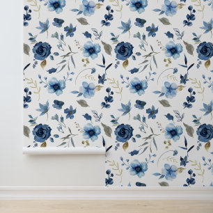 Aquarelleis Blauer Blume Tapete