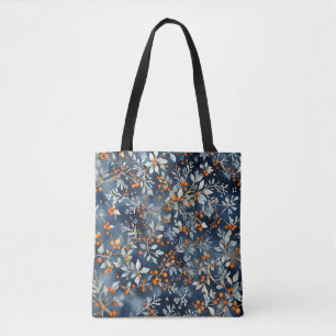 Aquarelleis Blauer Winter Blumenmuster