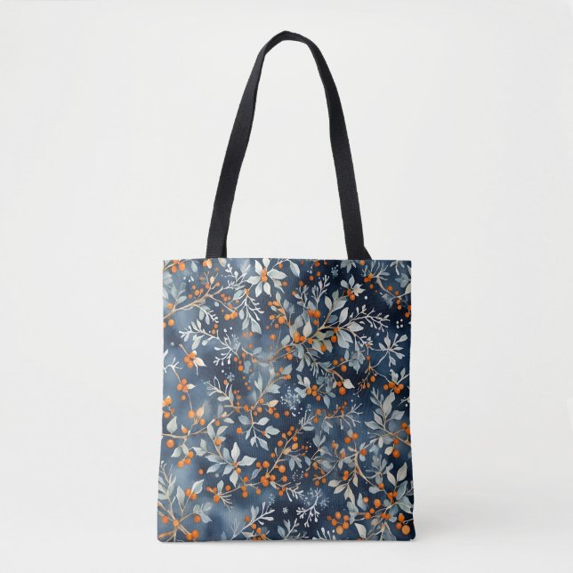 Aquarelleis Blauer Winter Blumenmuster (Vorderseite)