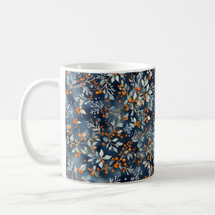 Aquarelleis Blauer Winter Blumenmuster Tasse