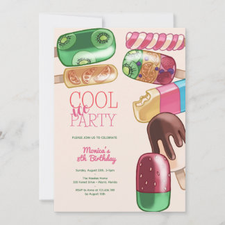 Aquarelleis cooles Party Geburtstag Einladung