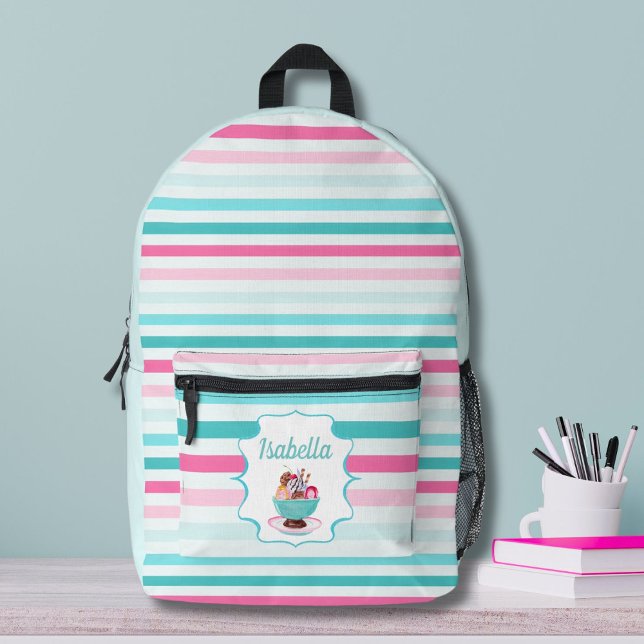 Aquarelleis Creme Personalisiert Bedruckter Rucksack (Von Creator hochgeladen)