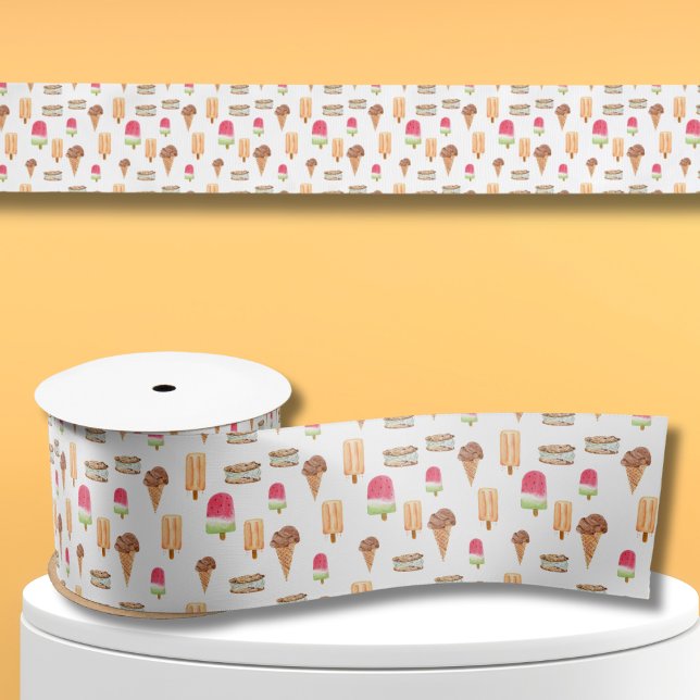 Aquarelleis Creme & Popsicles Popcorn Satinband (Von Creator hochgeladen)