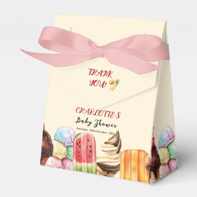 Aquarelleis Creme Sweet Baby Dusche Geschenkschachtel (Vorderseite)