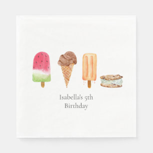Aquarelleis Geburtstagsparty Serviette