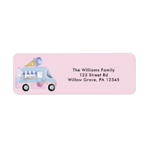 Aquarelleis Truck Pink Rücksendeadresse