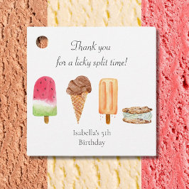 Aquarelleis und Popsicles Geburtstag Dank Geschenkanhänger