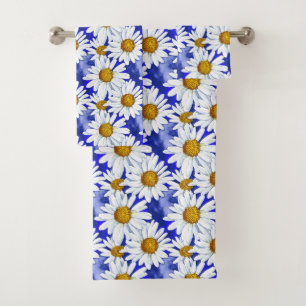 Aquarelleisen auf Denim Blue Badhandtuch Set