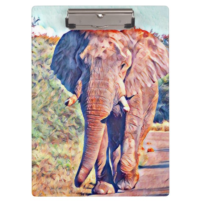 Aquarellelefant Klemmbrett (Vorderseite)
