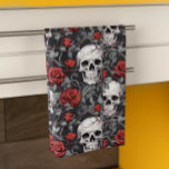 Aquarellen und Rose Rot Grau Geschirrtuch<br><div class="desc">Dieses Design kann durch Auswahl der Option Design bearbeiten personalisiert werden. Sie können auch auf andere Gegenstände übertragen. Kontaktieren Sie mich unter colorflowcreations@gmail.com oder nutzen Sie die Chat-Option oben auf der Seite, wenn Sie dieses Design auf einem anderen Produkt haben möchten oder Hilfe bei diesem Design benötigen. Sehen Sie mehr...</div>