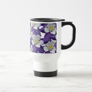 Aquarellenblumenmuster der Columbine Reisebecher